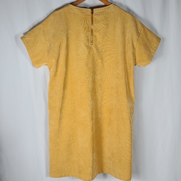 Entro | Mustard Yellow Corduroy Dress w Pockets - Picture 7 of 8